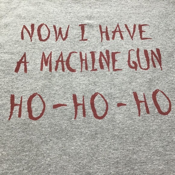 Die Hard Christmas Long Sleeve T-Shirt L Gray Now I Have a Machine Gun Ho Ho Ho - Picture 1 of 8